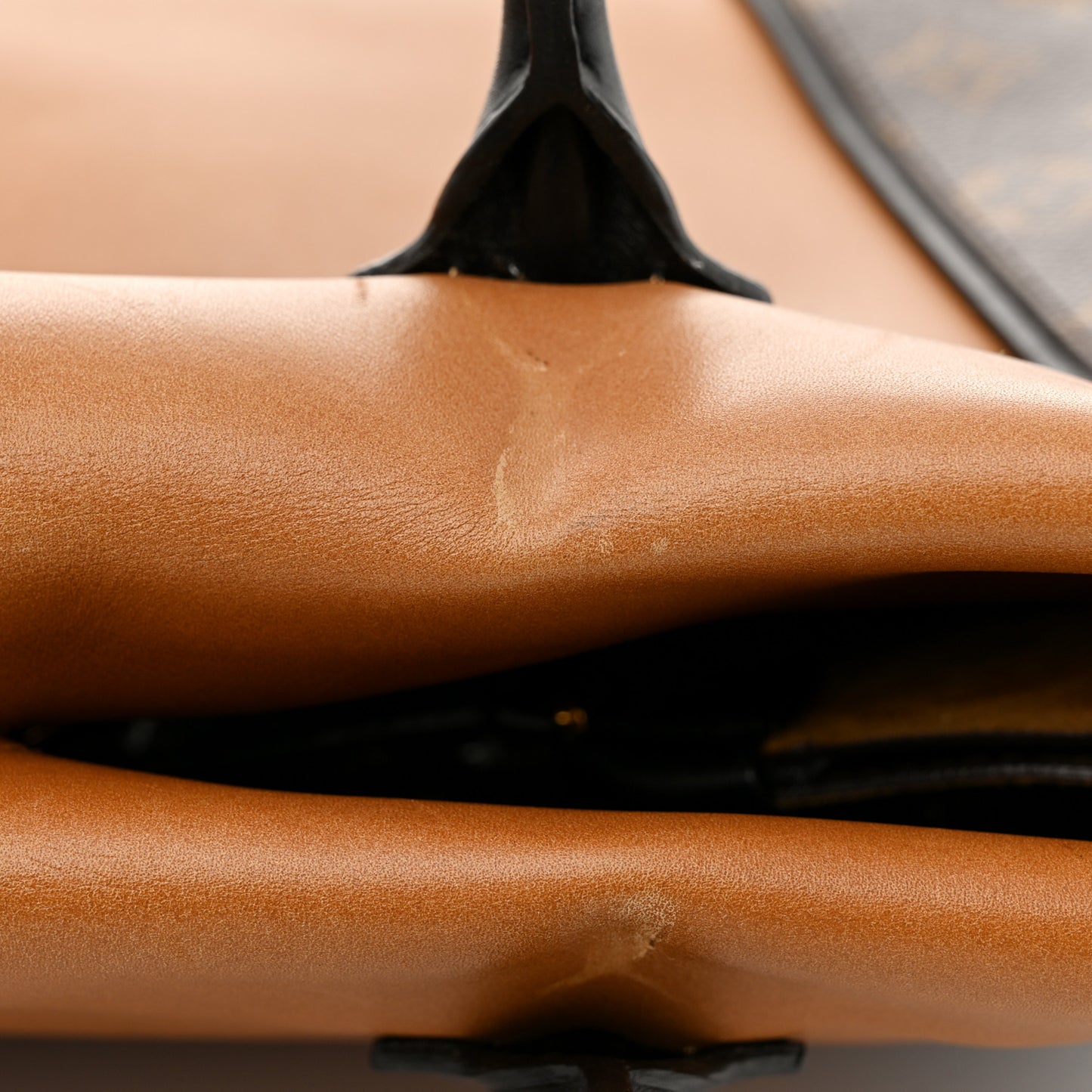 Monogram Cuir Orfevre Tote W PM Noisette