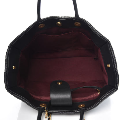 Chanel Aged Calfskin Quilted Large Coco Handle Shopping Tote Black 5 of 11
