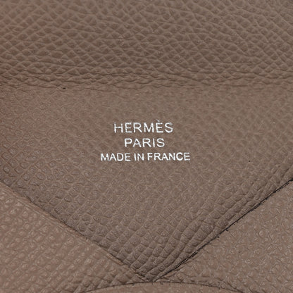 Hermes Epsom Calvi Card Case Gris Asphalt 6 of 14
