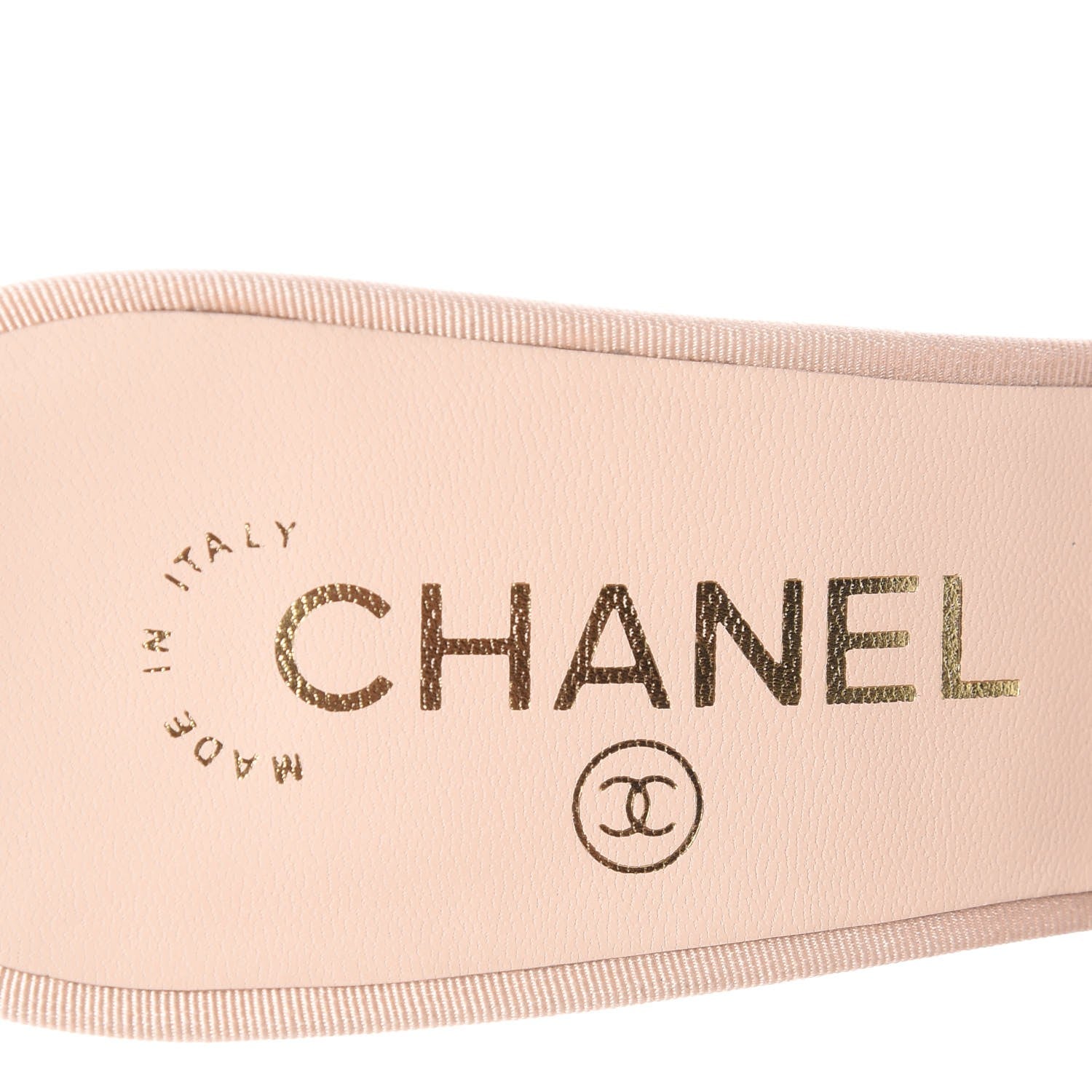 Chanel Grosgrain Lambskin CC Mules 39 Light Pink 7 of 9