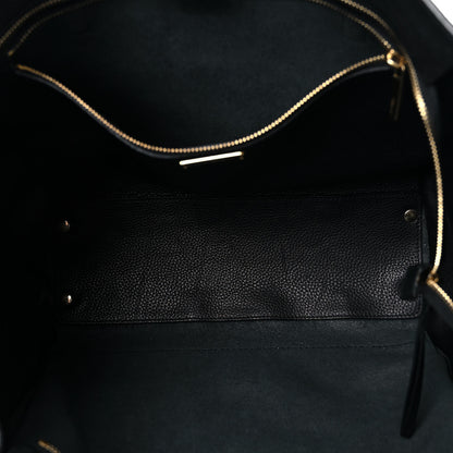 Salvatore Ferragamo Hammered Calfskin Double Handle Medium Amy Tote Black 4 of 14