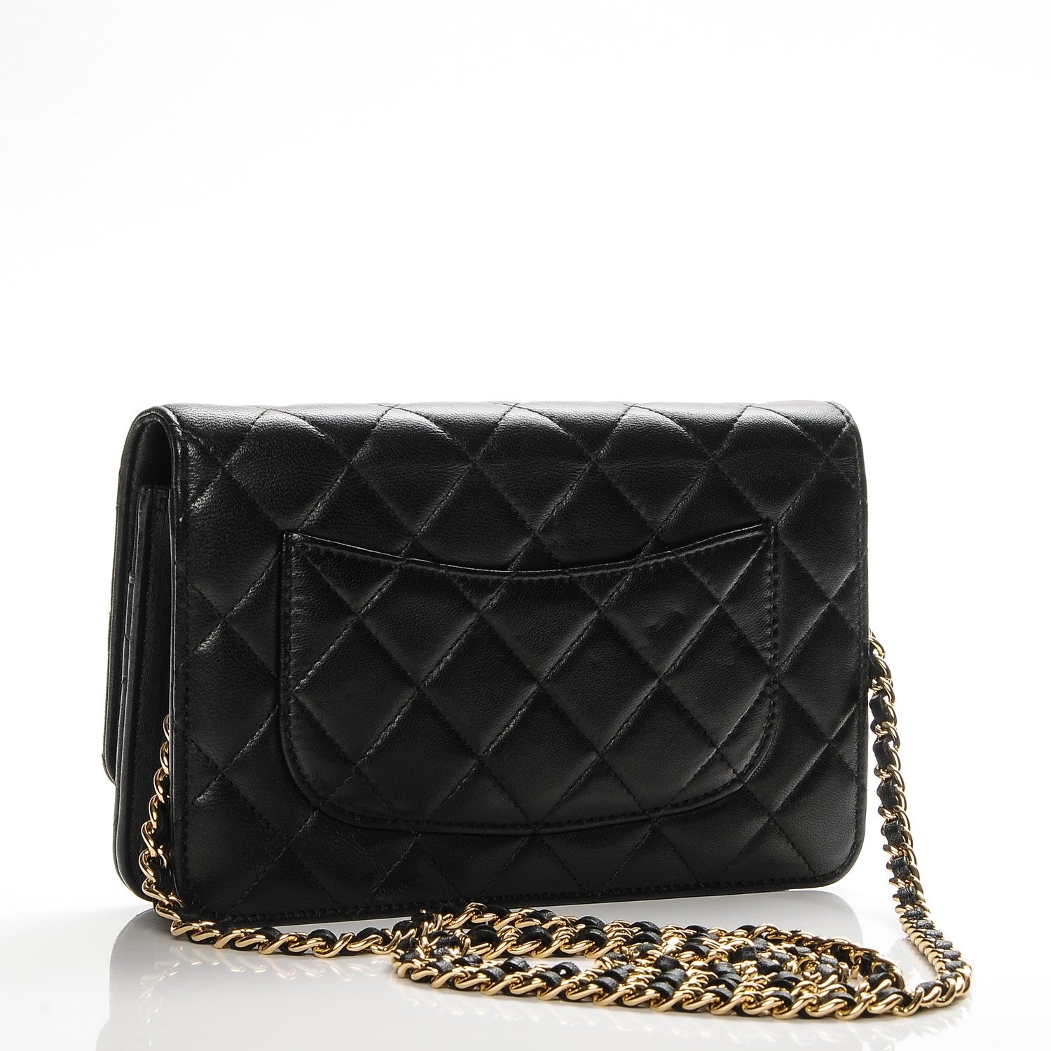 Chanel Lambskin Quilted Wallet On Chain WOC Black 3 of 8