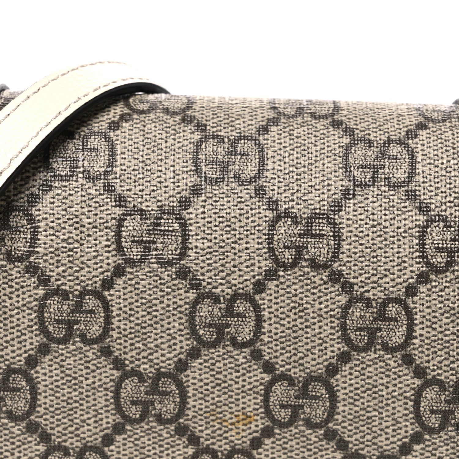 Gucci GG Supreme Monogram Azalea Calfskin Mini Horsebit 1955 Crossbody Bag Beige Ebony Mystic White 8 of 11