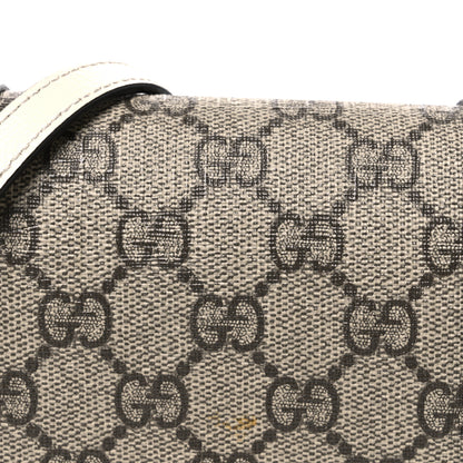 Gucci GG Supreme Monogram Azalea Calfskin Mini Horsebit 1955 Crossbody Bag Beige Ebony Mystic White 8 of 11