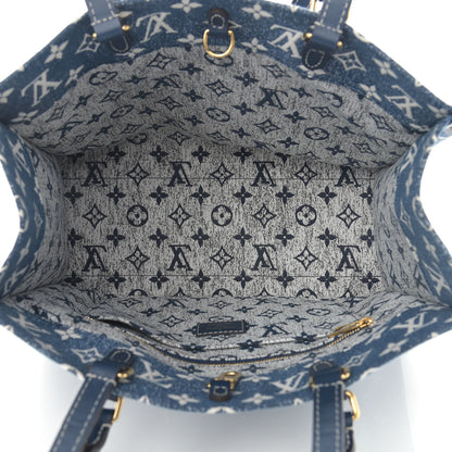 Louis Vuitton Monogram Jacquard Denim Onthego MM Bleu 5 of 10