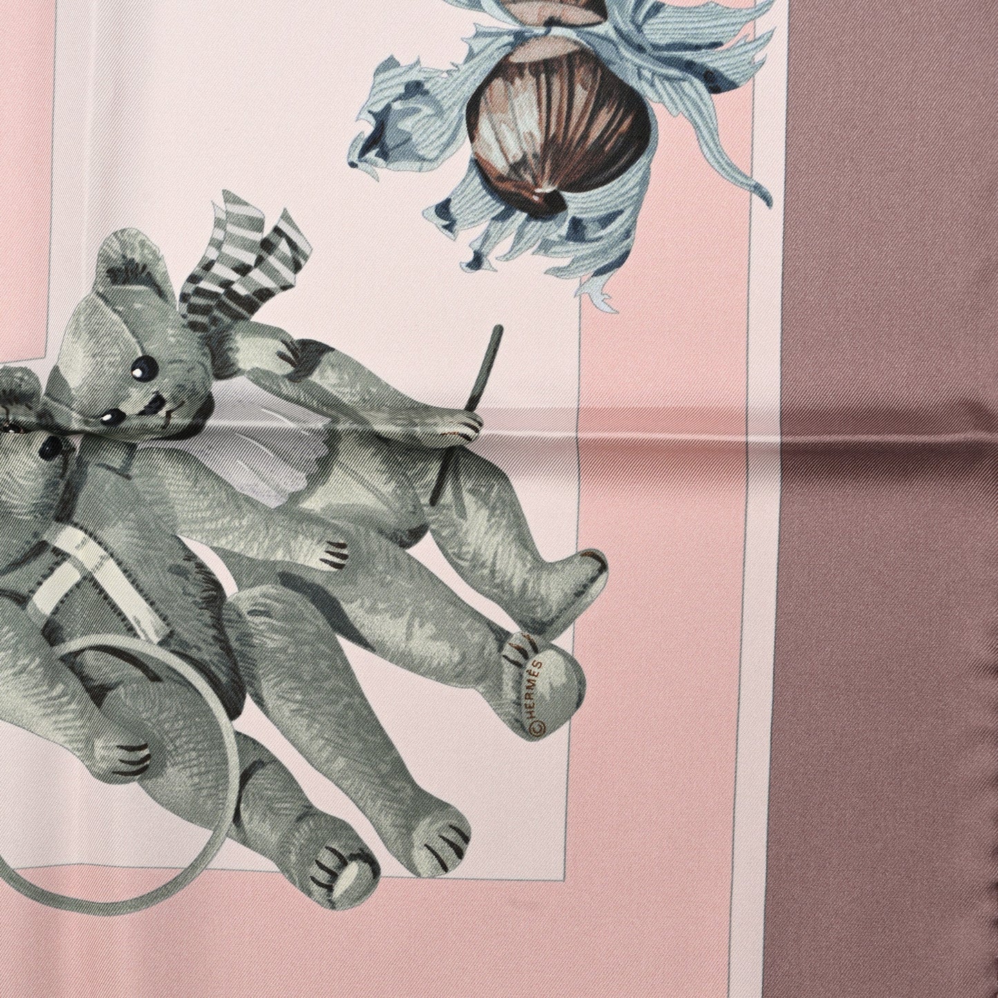 Silk Confident Des Coeurs Scarf 90 Purple Multicolor