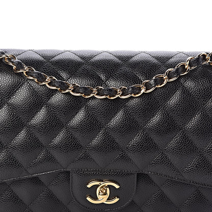 Chanel Caviar Quilted Jumbo Double Flap Black 10 of 11