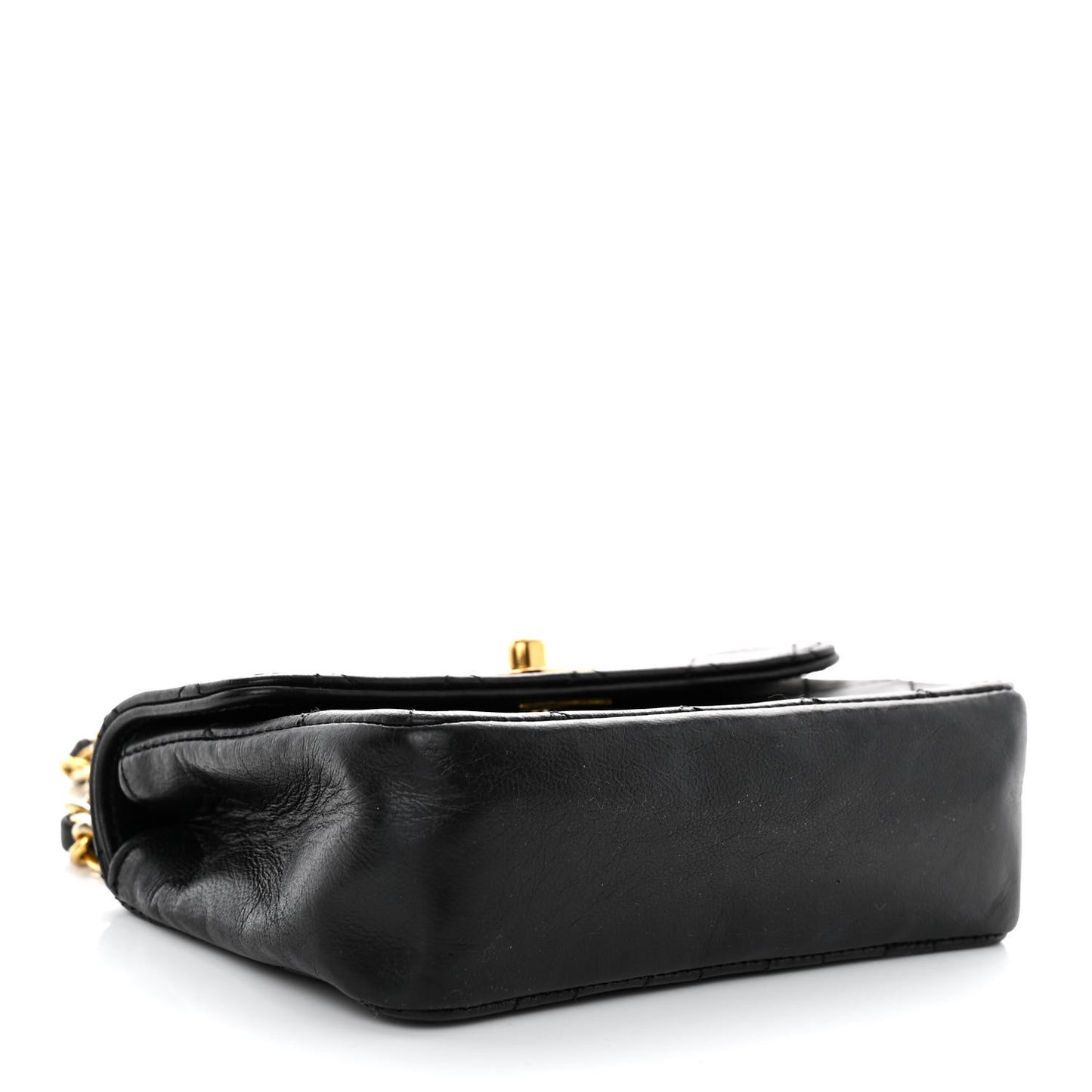Lambskin Quilted Extra Mini Flap Black