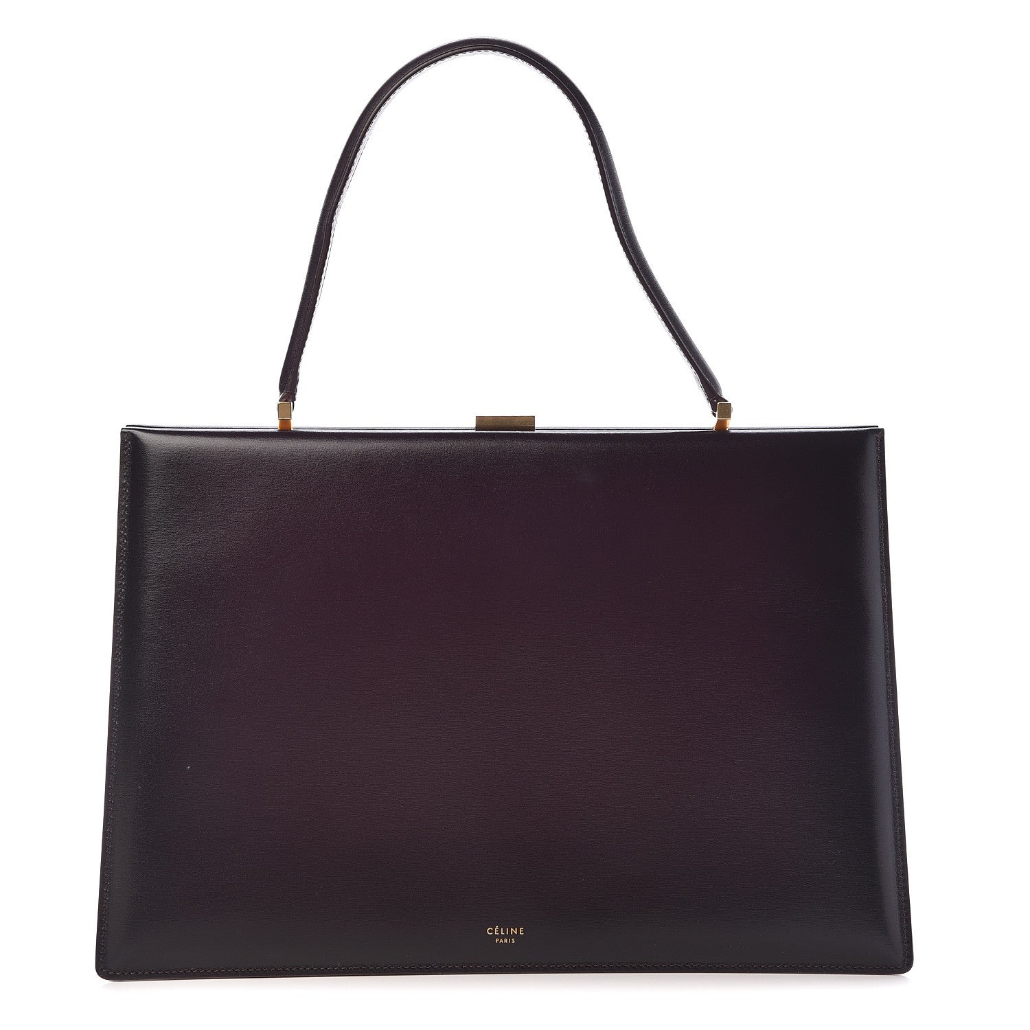 Celine Patina Box Calfskin Medium Clasp Bag Velvet 1 of 8