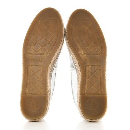Chanel Mesh Grosgrain CC Espadrilles 35 Silver 5 of 9