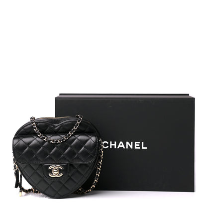 Chanel Lambskin Quilted CC In Love Heart Bag Black 10 of 10