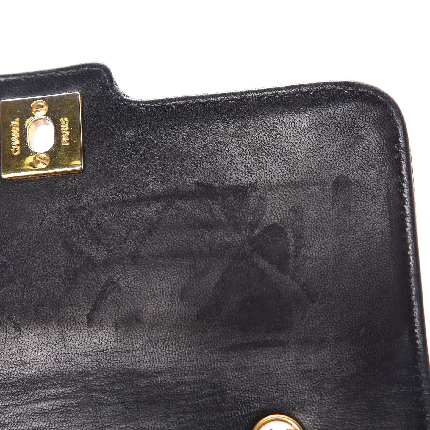 Patent Quilted Extra Mini Rectangular Flap Black