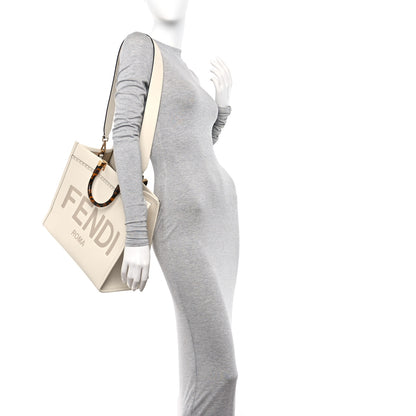 Fendi Vitello King Plexiglass Medium Fendi Sunshine Shopper Tote White Ice 2 of 9
