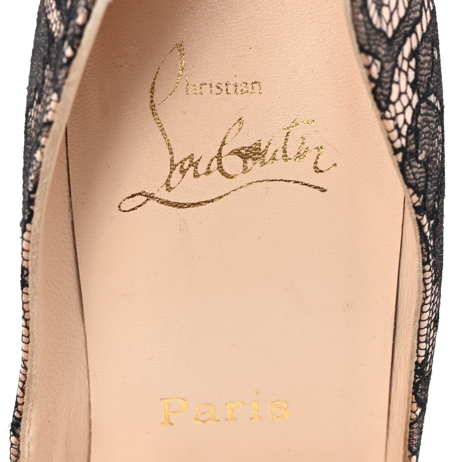 Christian Louboutin Lace New Very Prive 120 Pumps 38 Beige Black 8 of 9