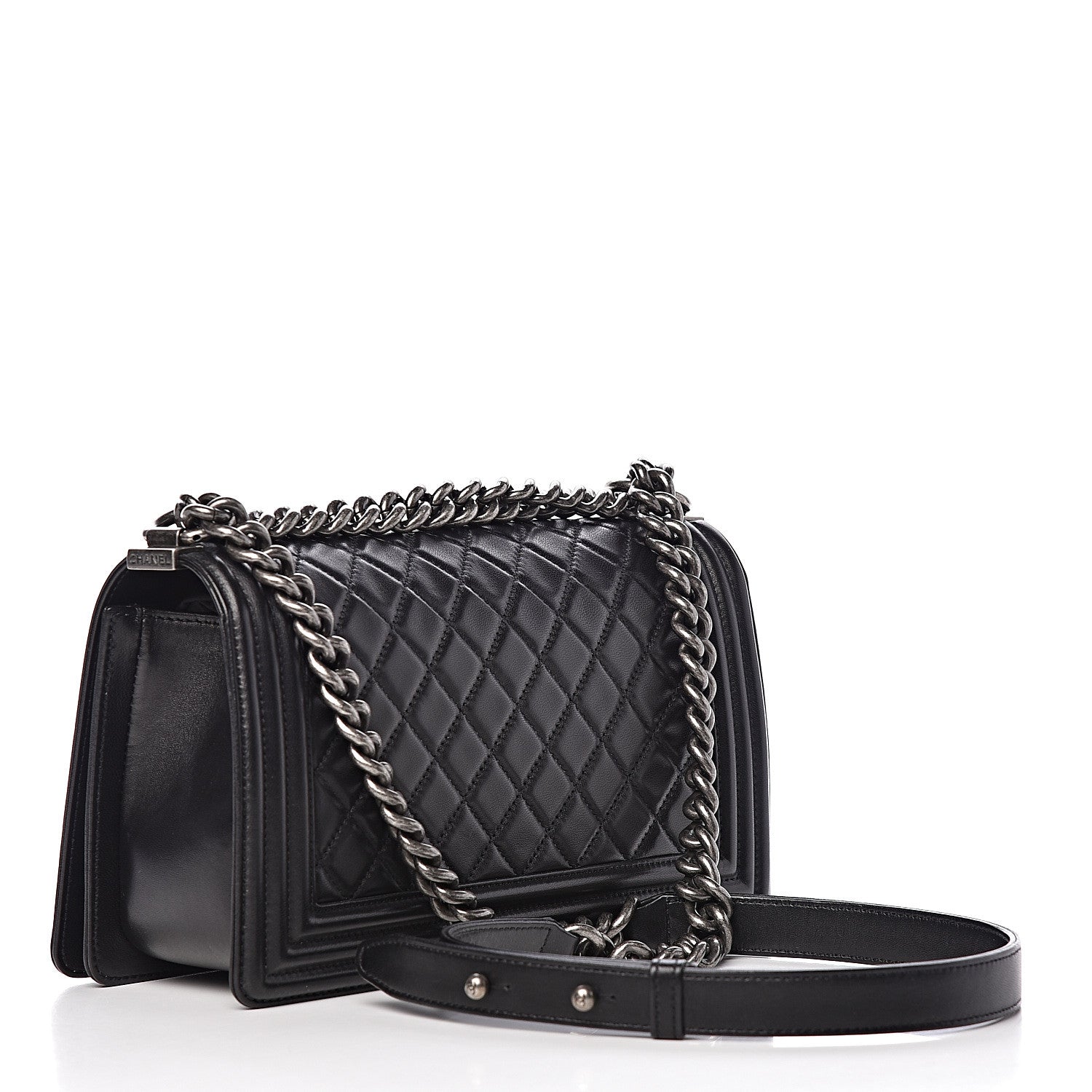 Chanel Lambskin Quilted Medium Boy Flap Black 3 of 11