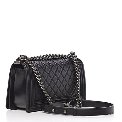 Chanel Lambskin Quilted Medium Boy Flap Black 3 of 11