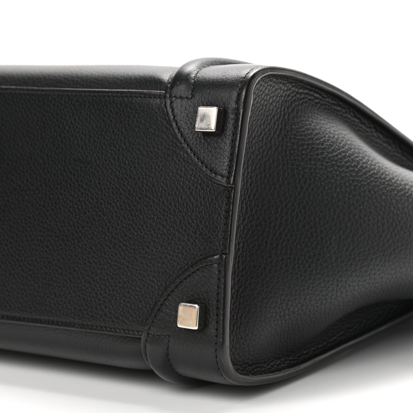 Drummed Calfskin Micro Luggage Black