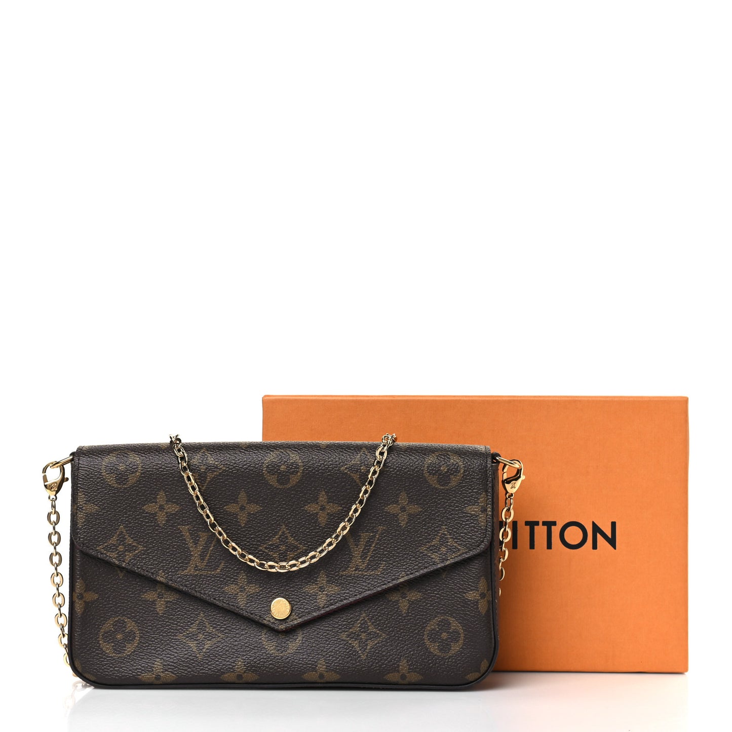 Monogram Pochette Felicie Chain Wallet Fuchsia