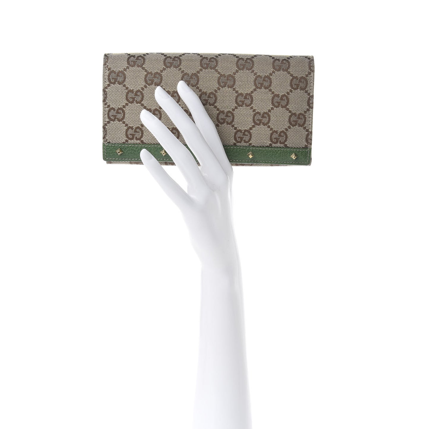 Monogram Studded Continental Wallet Green