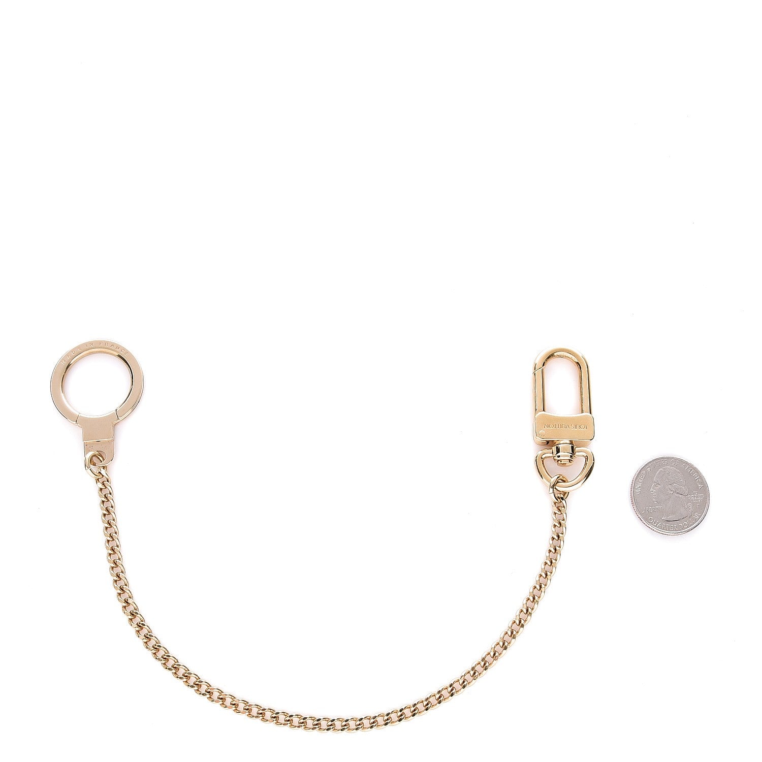 Louis Vuitton Metal Pochette Extender Key Ring Chain Gold 2 of 4