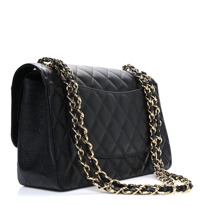 Chanel Caviar Quilted Jumbo Double Flap Black 3 of 10