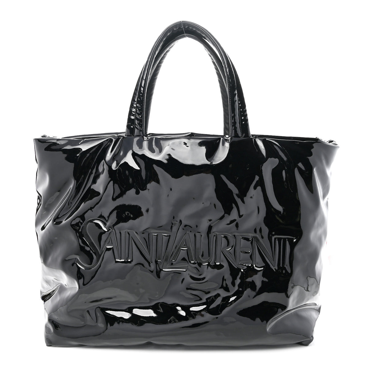 Saint Laurent Patent Wide Puffer Maxi Tote Black 1 of 10
