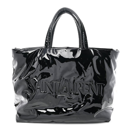 Saint Laurent Patent Wide Puffer Maxi Tote Black 1 of 10