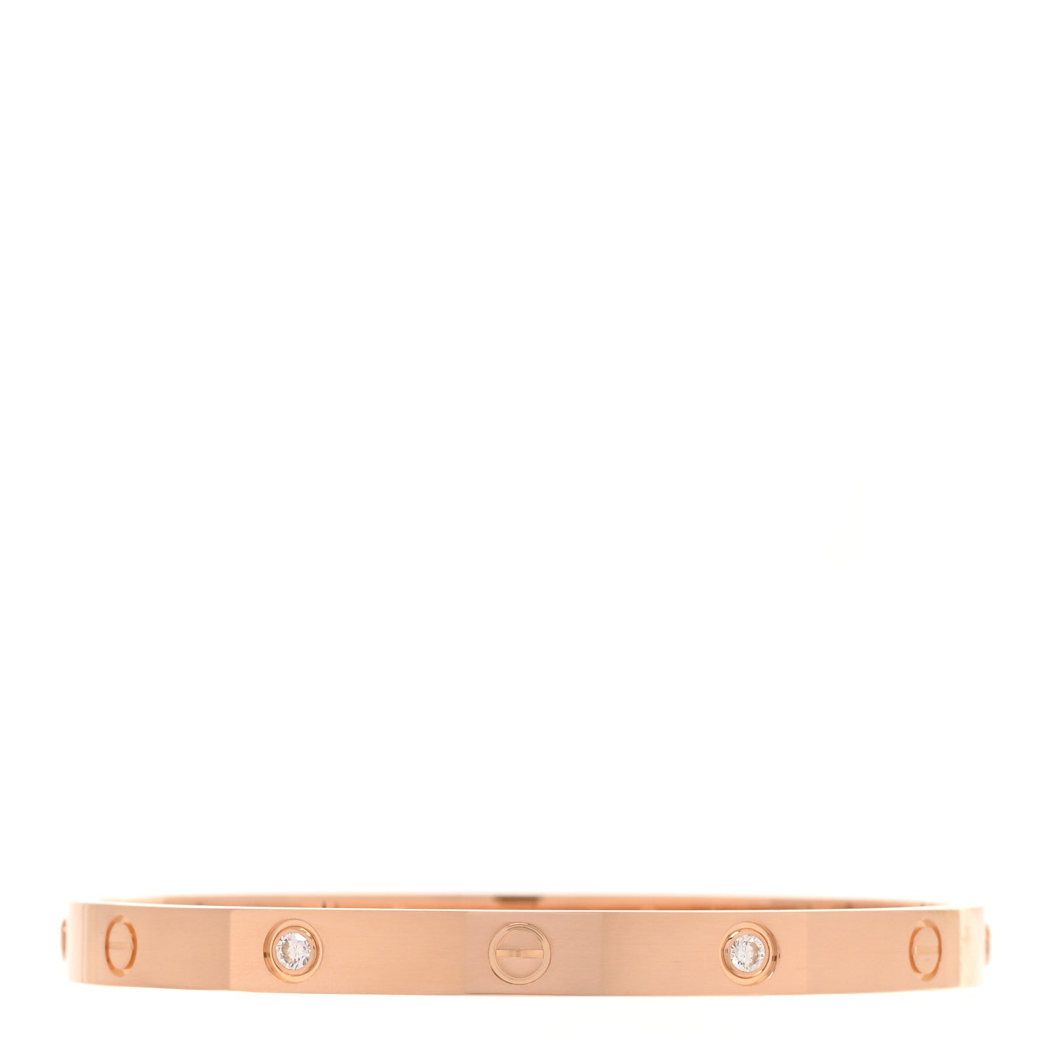 Cartier 18K Pink Gold 4 Diamond LOVE Bracelet 19 2 of 9