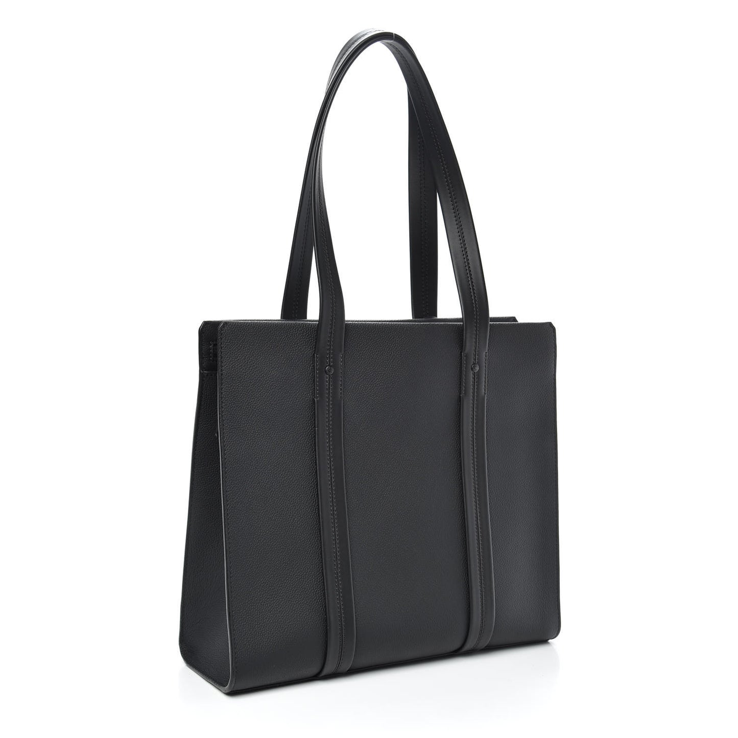 Grained Calfskin LV Aerogram Tote Black
