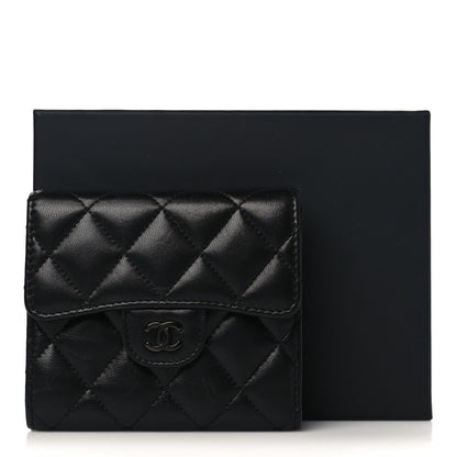 Chanel Lambskin Quilted Compact Flap Wallet So Black 10 of 10