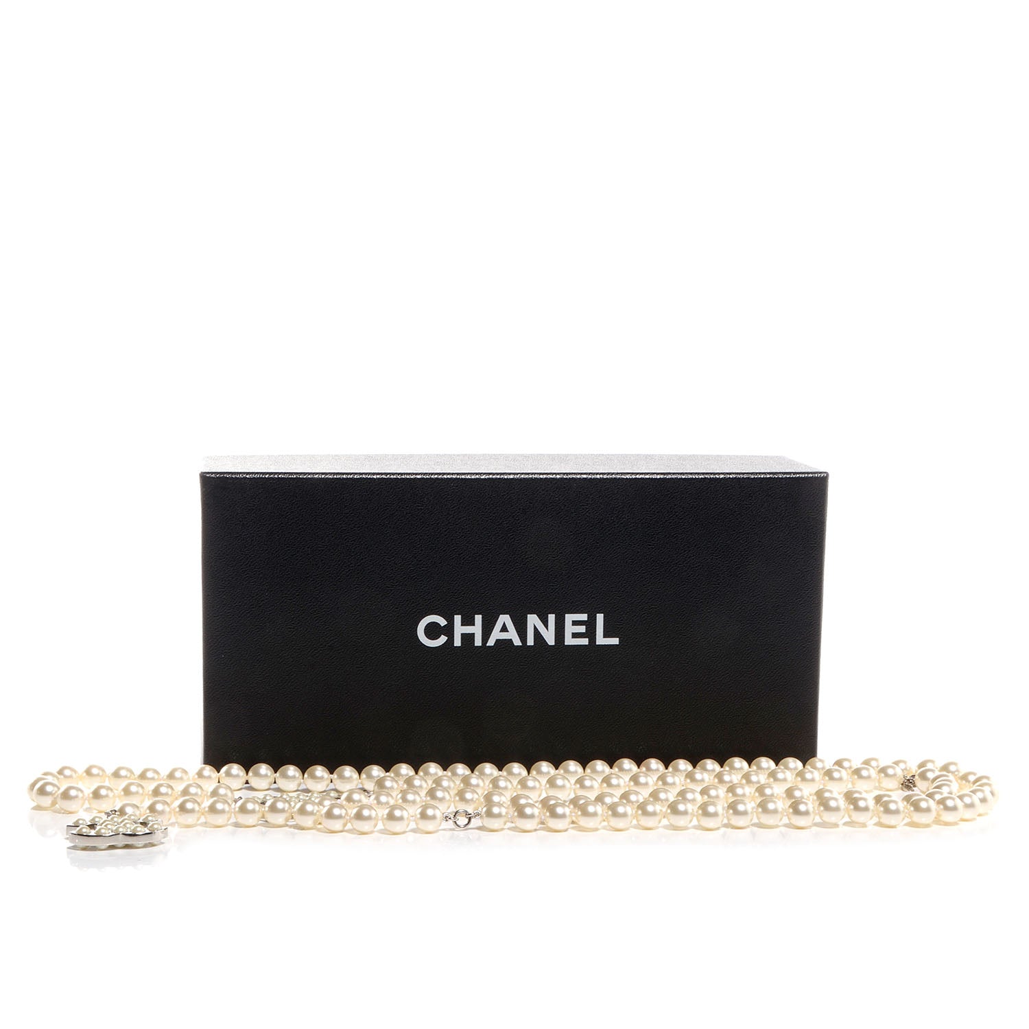 Chanel Pearl CC Double Strand Belt 95 Silver 7 of 7