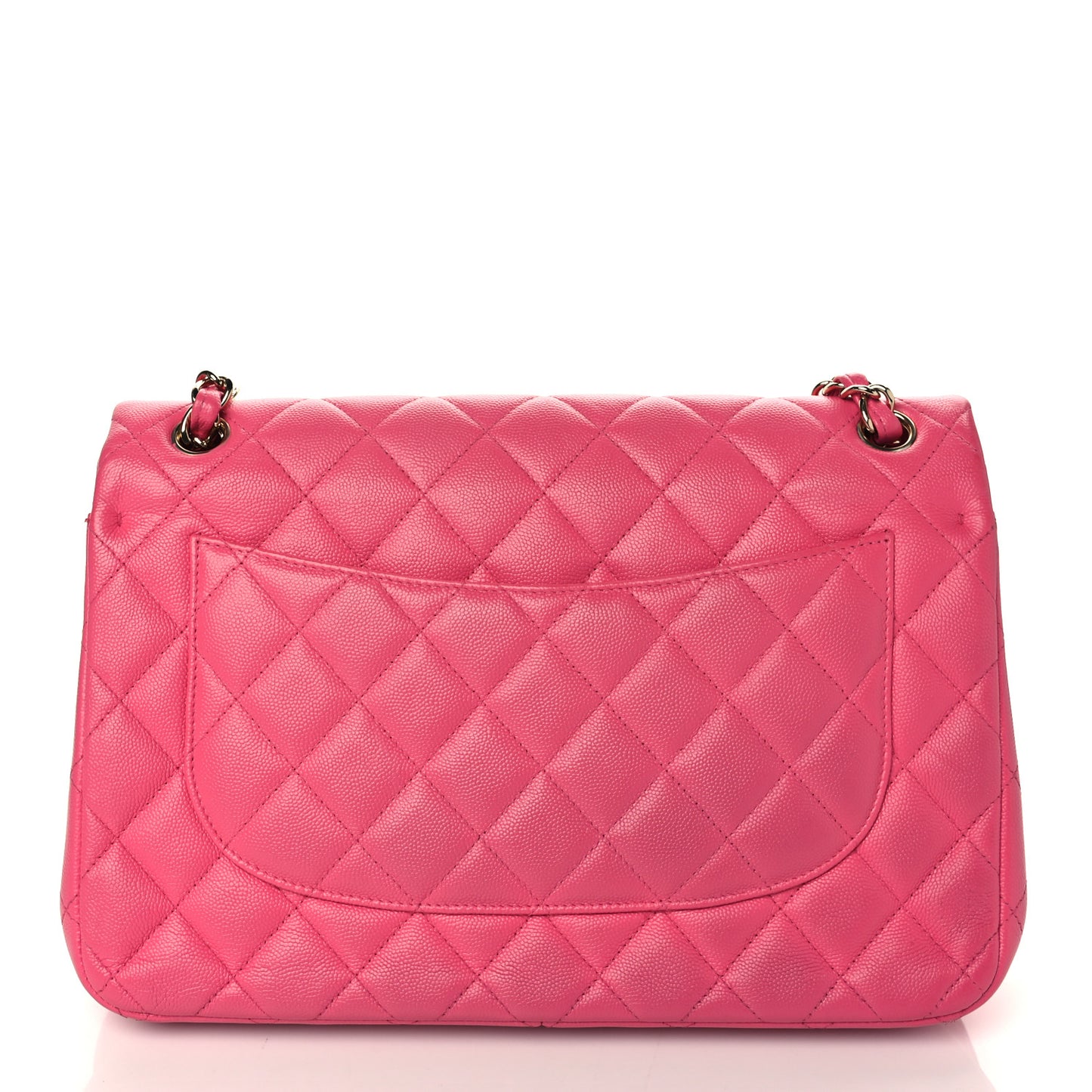 Caviar Quilted Jumbo Double Flap Pink