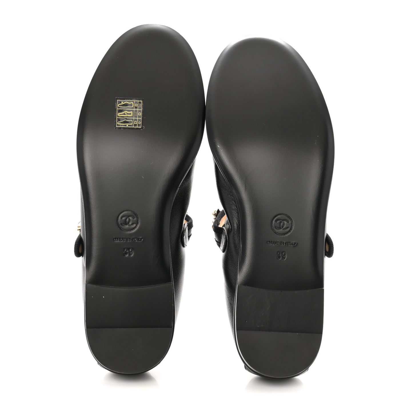 Lambskin Charm Mary Jane Flats 39 Black