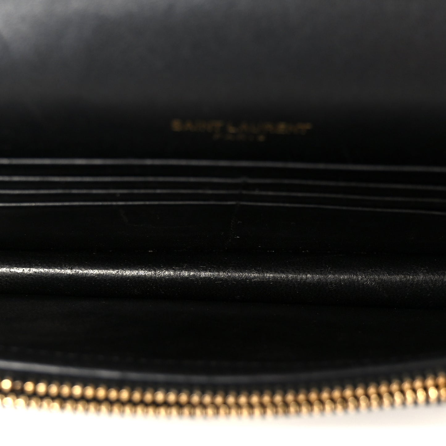 Smooth Calfskin Classic Monogram Kate Tassel Chain Wallet Black