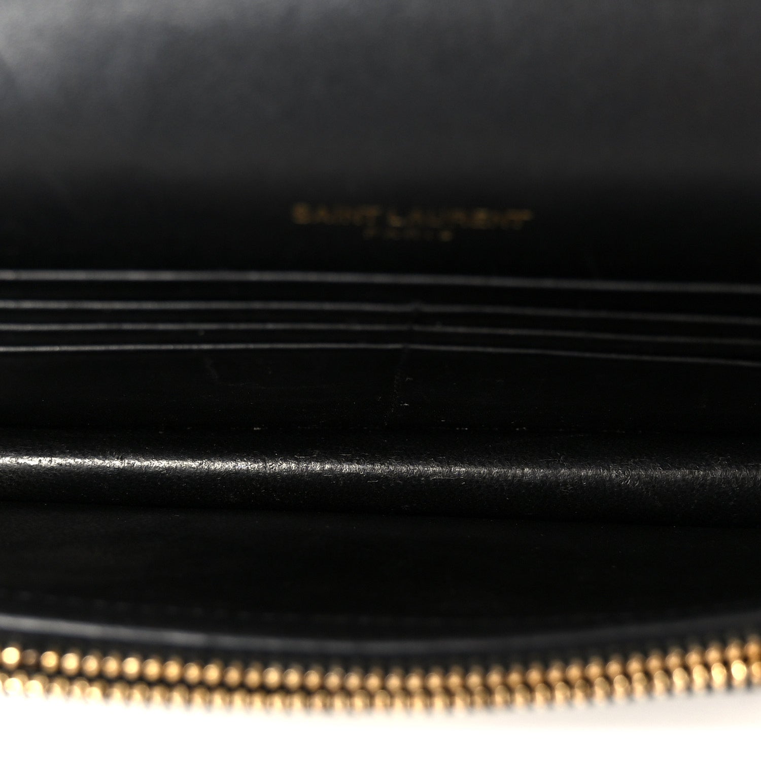 Saint Laurent Smooth Calfskin Classic Monogram Kate Tassel Chain Wallet Black 4 of 9