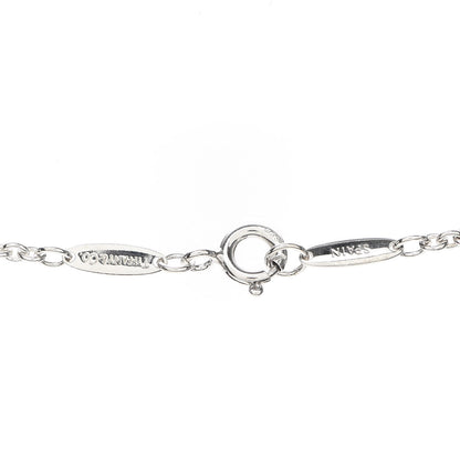 Tiffany Sterling Silver Pearl 9-9.5mm Elsa Peretti Open Heart Lariat Necklace 5 of 5