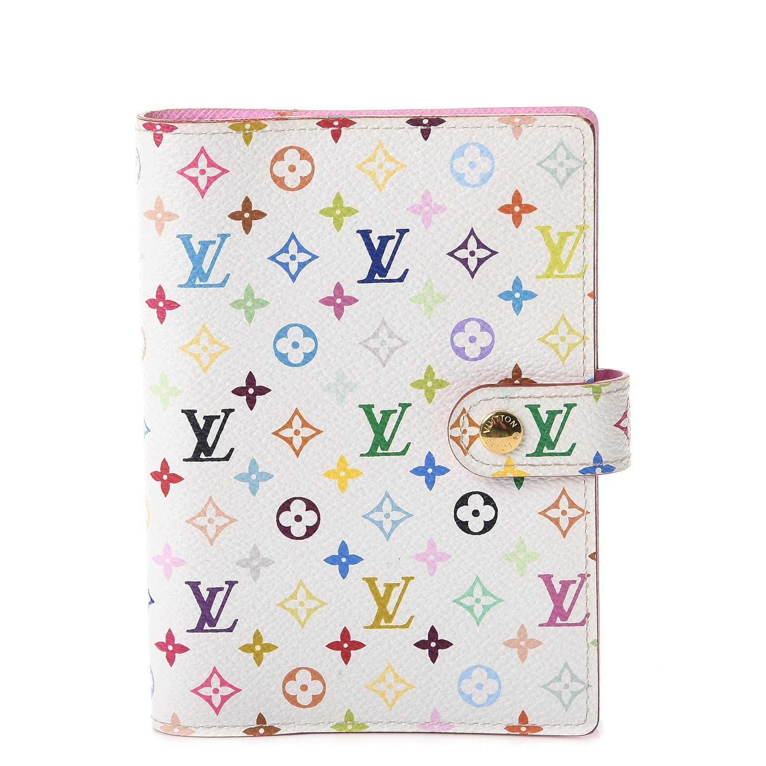 Louis Vuitton Monogram Multicolor Small Ring Agenda Cover White Litchi 1 of 7