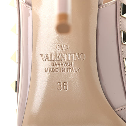 Valentino Garavani Patent Rockstud Ankle Strap 100mm Pumps 36 Poudre 6 of 8