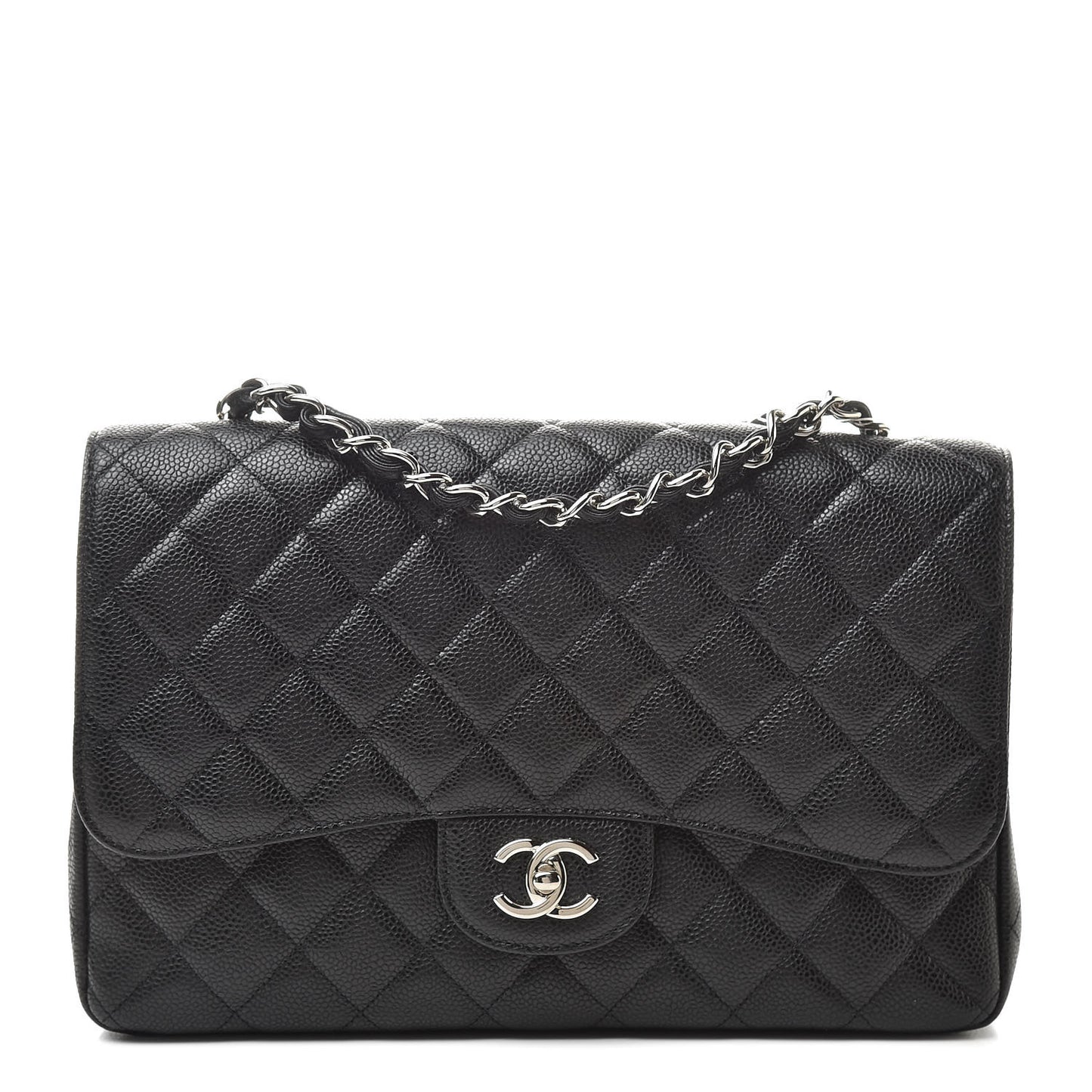 Caviar Quilted Jumbo Single Flap Black