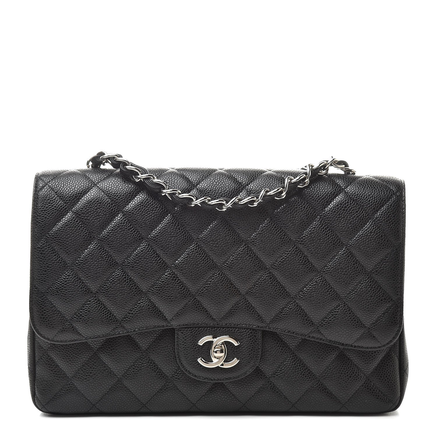 Chanel Caviar Quilted Jumbo Single Flap Black 1 of 11