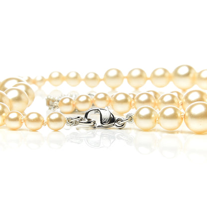 Chanel Graduated Pearl CC Long Necklace Silver 4 of 4