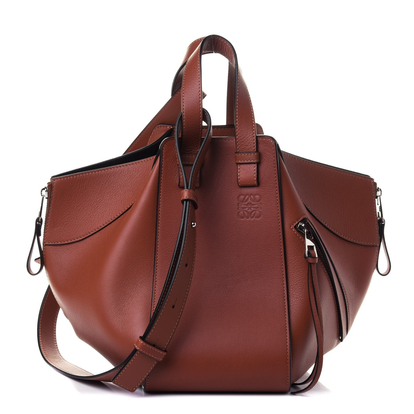 Calfskin Small Hammock Shoulder Bag Rust