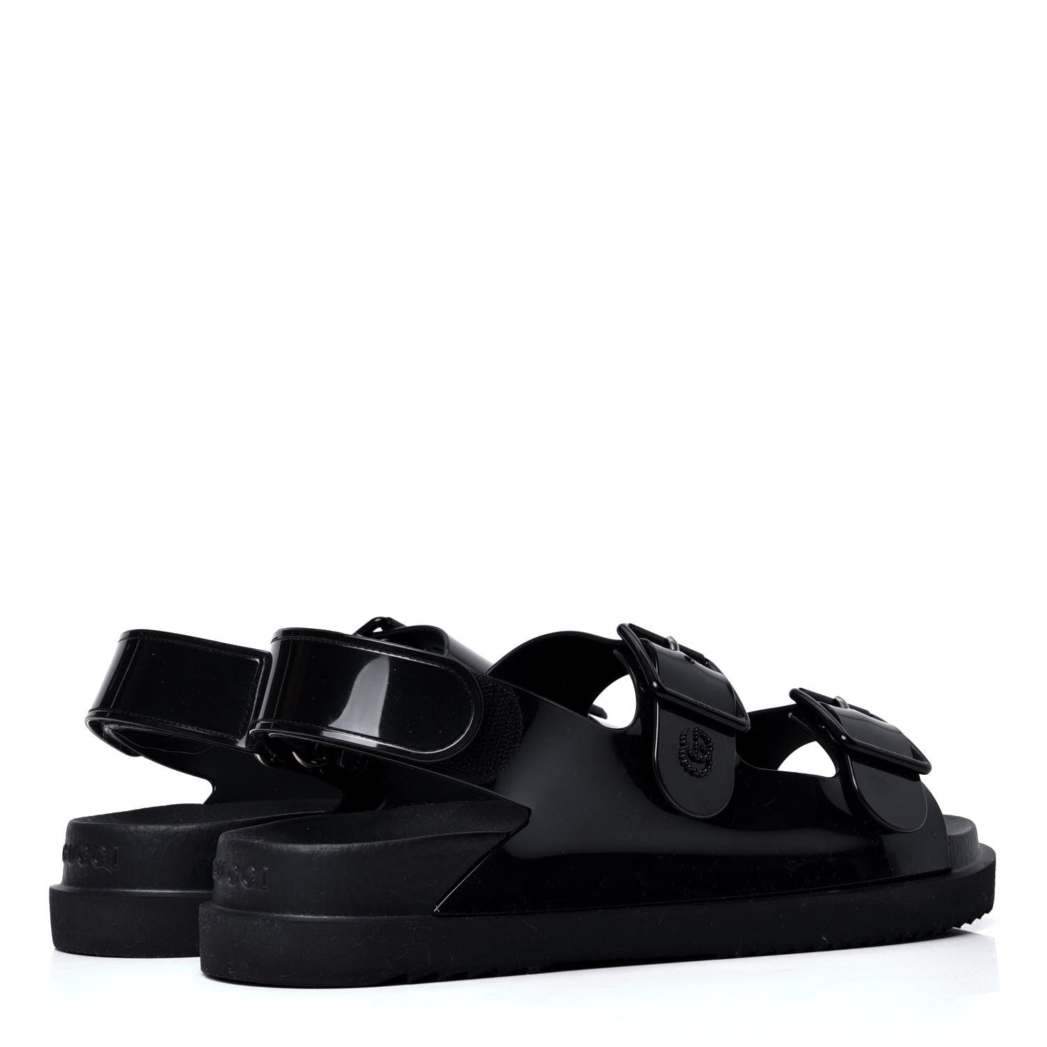 Gucci Rubber Mini Double G Womens Isla Dad Sandals 40 Black 3 of 5