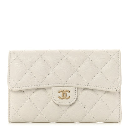 Chanel Caviar Quilted Medium Flap Wallet White 1 of 8