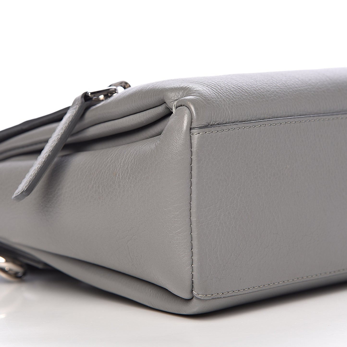 Calfskin Mini Pandora Pure Flap Bag Pearl Grey