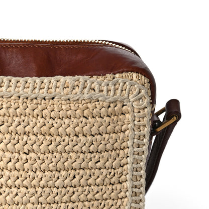 Saint Laurent Raffia Canvas Monogram Lou Camera Bag Beige Brown 12 of 17