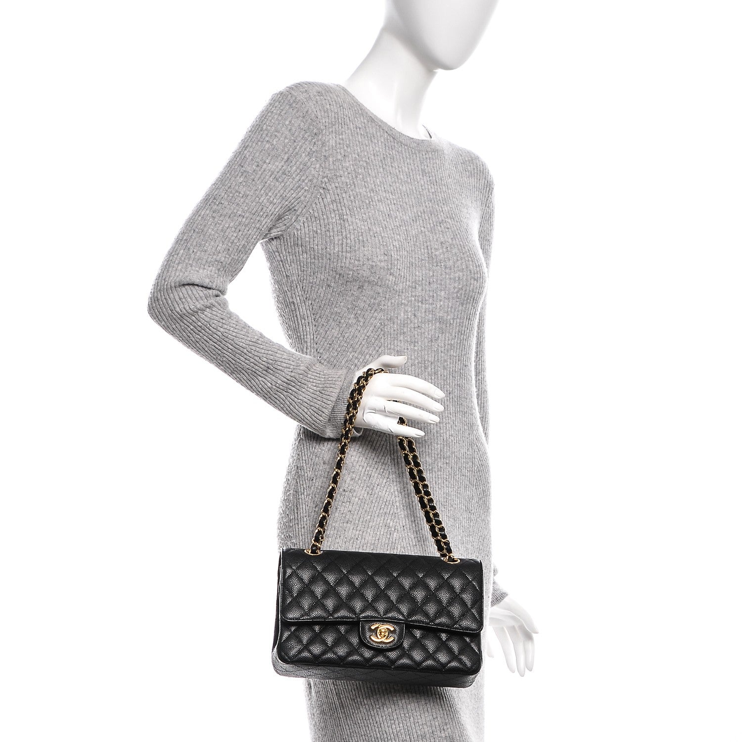 Chanel Caviar Quilted Medium Double Flap Black 2 of 7
