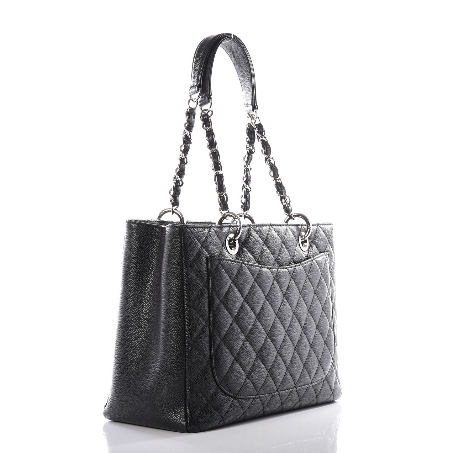 Caviar Quilted Grand Shopping Tote GST Black