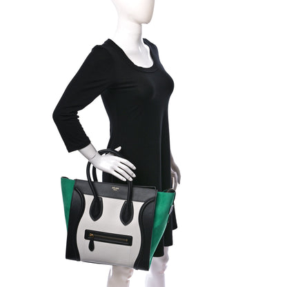 Celine Smooth Calfskin Nubuck Mini Tri-Color Luggage Palm 2 of 9