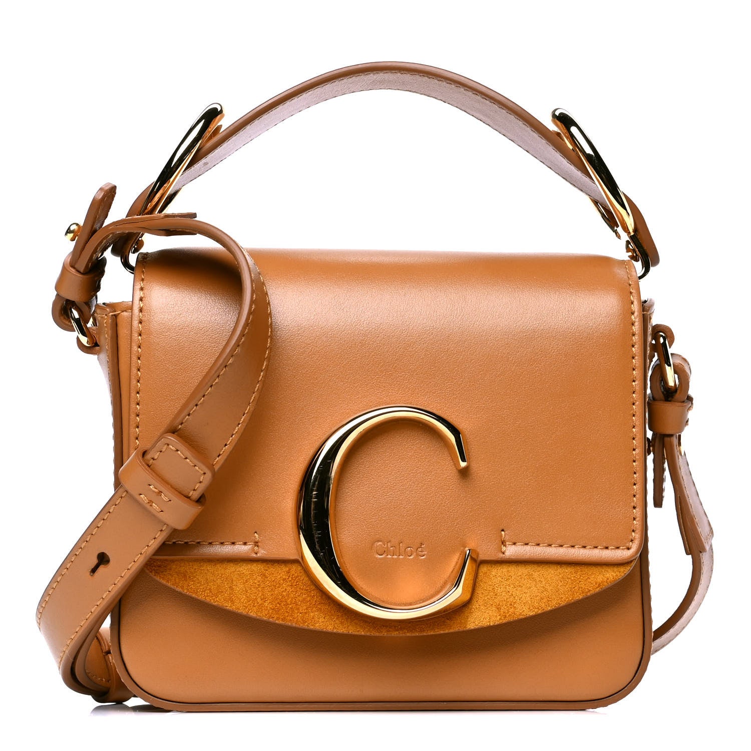 Chloe Calfskin Mini C Double Carry Autumnal Brown 1 of 4